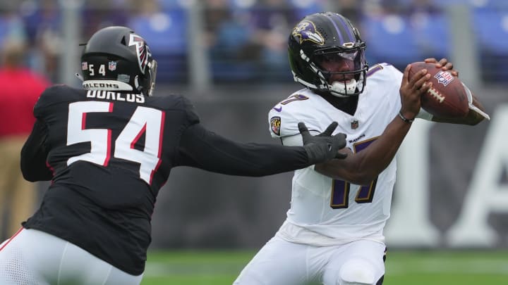 Atlanta Falcons defensive tackle Brandon Dorlus and other rookies impressed in the preseason loss to the Baltimore Ravens. Atlanta Falcons defensive tackle Brandon Dorlus and other rookies impressed in the preseason loss to the Baltimore Ravens.