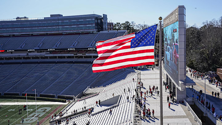 Jan 14, 2023; Athens, GA, USA; General views of the stadium before the Georgia Bulldogs take the