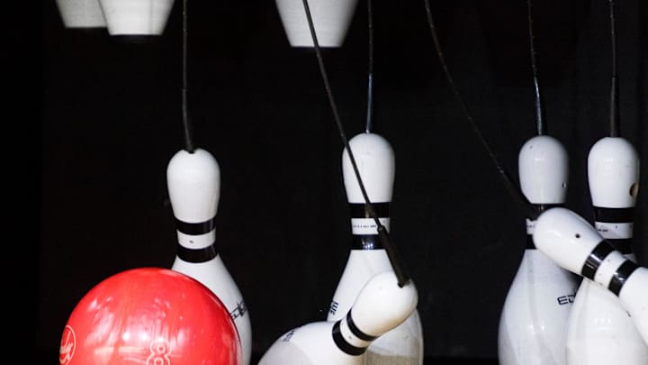 A ball hits the the pins at Diamond Lanes Echo bowling center in Henderson, Ky., Saturday afternoon, Feb. 12, 2022. 4 Echo Bowling A ball hits the the pins at Diamond Lanes Echo bowling center in Henderson, Ky., Saturday afternoon, Feb. 12, 2022. 4 Echo Bowling