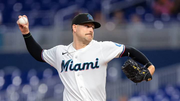 Miami Marlins starting pitcher Janson Junk. Credit: Sam Navarro-Imagn Images