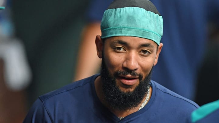 Seattle Mariners shortstop J.P. Crawford (3) in the dugout against the Philadelphia Phillies at Citizens Bank Park on Aug. 18. Seattle Mariners shortstop J.P. Crawford (3) in the dugout against the Philadelphia Phillies at Citizens Bank Park on Aug. 18.