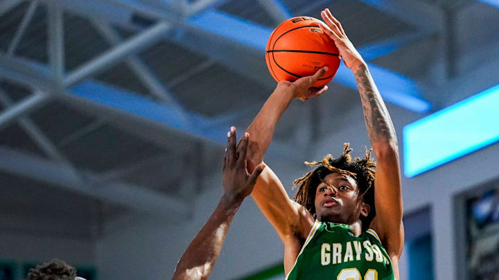 The Columbus Explorers defeat the Grayson Rams in a City of Palms Classic quarterfinal game at Suncoast Credit Union Arena in Fort Myers, Fla., on Friday, Dec. 20, 2024.