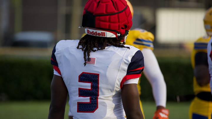 Manatee junior running back Caedon White (3) during a spring jamboree at Fort Meade against Auburndale. Manatee junior running back Caedon White (3) during a spring jamboree at Fort Meade against Auburndale.