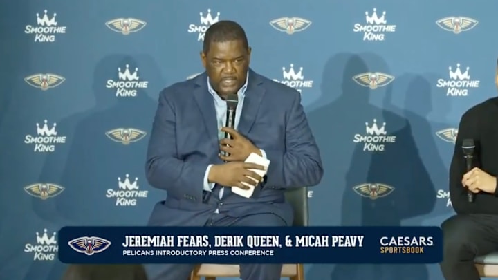 Dumars speaks at the Pelicans' rookie introduction press conference