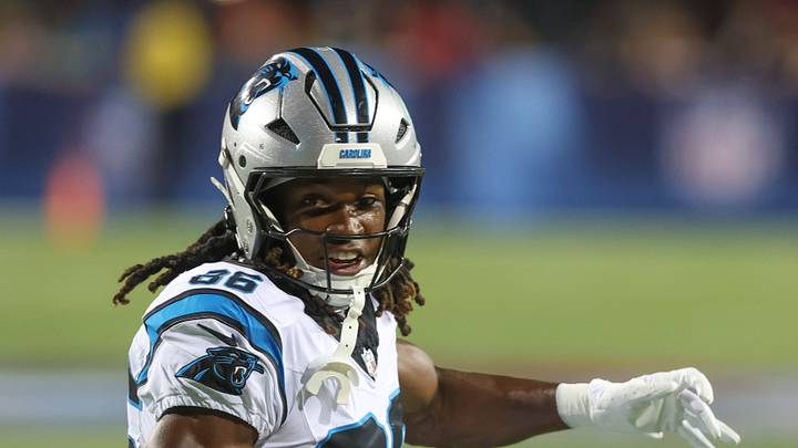 Carolina Panthers Ja'seem Reed scores in the second quarter on a fifteen yard touchdown pass Carolina Panthers Ja'seem Reed scores in the second quarter on a fifteen yard touchdown pass