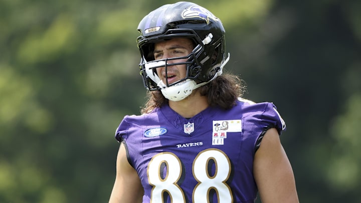 Baltimore Ravens tight end Charlie Kolar