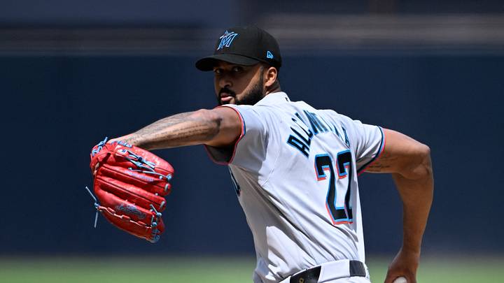 Sep 20, 2026; San Diego, California, USA; Miami Marlins pitcher Sandy Alcantara (22) delivers during the first inning against the San Diego Padres at Petco Park. Mandatory Credit: Denis Poroy-Imagn Images Sep 20, 2026; San Diego, California, USA; Miami Marlins pitcher Sandy Alcantara (22) delivers during the first inning against the San Diego Padres at Petco Park. Mandatory Credit: Denis Poroy-Imagn Images
