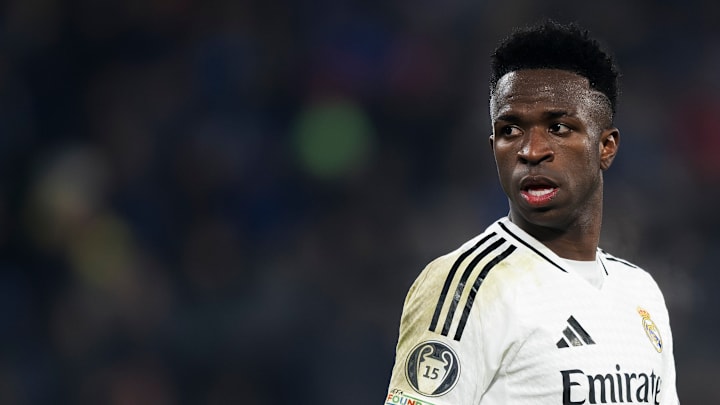 Vinicius Junior of Real Madrid CF looks on during the UEFA...