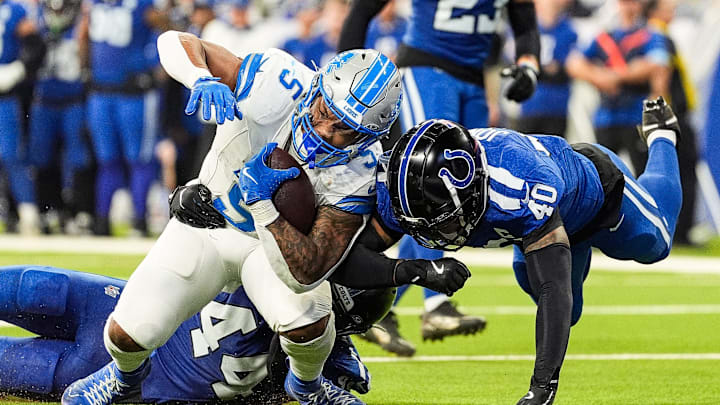 Detroit Lions running back David Montgomery (5). Detroit Lions running back David Montgomery (5).