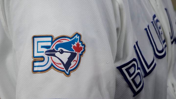 The Toronto Blue Jays 50th anniversary logo The Toronto Blue Jays 50th anniversary logo