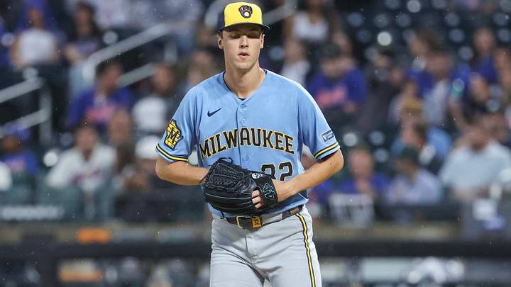 Aug 27, 2026; New York City, New York, USA; Milwaukee Brewers starting pitcher Jacob Misiorowski (32) during the game against New York Mets at Citi Field. Mandatory Credit: Wendell Cruz-Imagn Images Aug 27, 2026; New York City, New York, USA; Milwaukee Brewers starting pitcher Jacob Misiorowski (32) during the game against New York Mets at Citi Field. Mandatory Credit: Wendell Cruz-Imagn Images