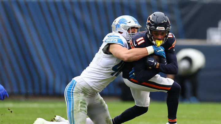 Detroit Lions linebacker Jack Campbell (46).