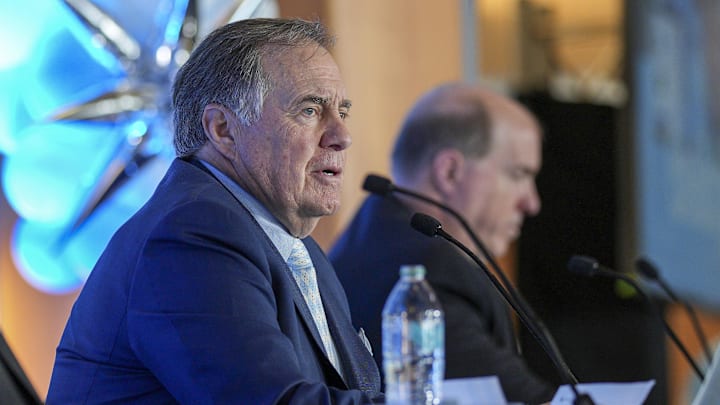 North Carolina Tar Heels new head coach Bill Belichick speaks to the media at Loudermilk Center for Excellence.