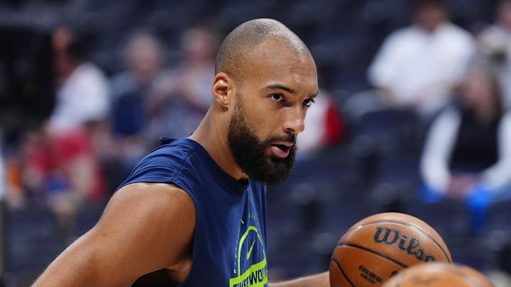 Mar 1, 2026; Denver, Colorado, USA; Minnesota Timberwolves center Rudy Gobert (27) before the game against the Denver Nuggets at Ball Arena. Mandatory Credit: Ron Chenoy-Imagn Images Mar 1, 2026; Denver, Colorado, USA; Minnesota Timberwolves center Rudy Gobert (27) before the game against the Denver Nuggets at Ball Arena. Mandatory Credit: Ron Chenoy-Imagn Images
