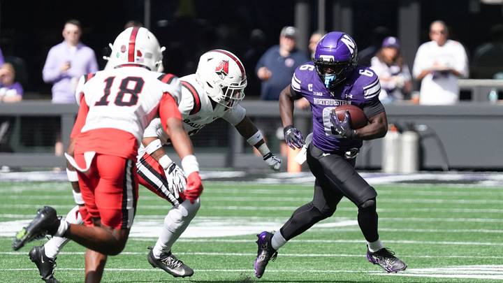 Oct 10, 2026; Evanston, Illinois, USA; Northwestern Wildcats running back Joseph Himon II (6) runs the ball against the Ball State Cardinals during the second half at New Ryan Field. Mandatory Credit: David Banks-Imagn Images Oct 10, 2026; Evanston, Illinois, USA; Northwestern Wildcats running back Joseph Himon II (6) runs the ball against the Ball State Cardinals during the second half at New Ryan Field. Mandatory Credit: David Banks-Imagn Images