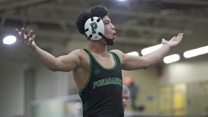 David Perez of Ponaganset (RI) could earn a national ranking at 165 after defeating No. 24 Chase Hontz of Faith Christian Academy (PA), 8-5 in overtime,  during a tri-meet with FCA and Green Farms Academy (CT).