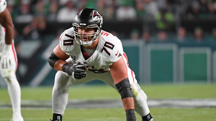 Atlanta Falcons offensive tackle Jake Matthews