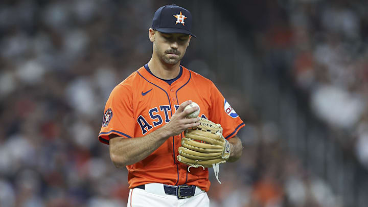 Houston Astros relief pitcher Tayler Scott (50) reacts