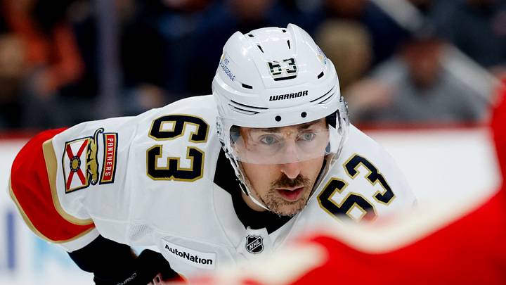 Mar 6, 2026; Detroit, Michigan, USA; Florida Panthers left wing Brad Marchand (63) gets set during a face-off in the first period against the Detroit Red Wings at Little Caesars Arena. Mandatory Credit: Rick Osentoski-Imagn Images Mar 6, 2026; Detroit, Michigan, USA; Florida Panthers left wing Brad Marchand (63) gets set during a face-off in the first period against the Detroit Red Wings at Little Caesars Arena. Mandatory Credit: Rick Osentoski-Imagn Images