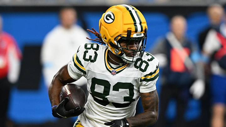 Green Bay Packers wide receiver Savion Williams (83) carries the ball during the second quarter against the Detroit Lions at Ford Field. Mandatory Credit: Lon Horwedel-Imagn Images Green Bay Packers wide receiver Savion Williams (83) carries the ball during the second quarter against the Detroit Lions at Ford Field. Mandatory Credit: Lon Horwedel-Imagn Images
