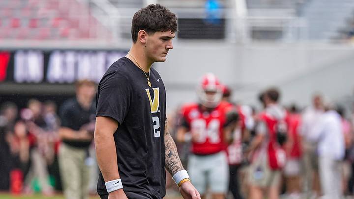 Oct 3, 2026; Athens, Georgia, USA; Vanderbilt Commodores quarterback Jared Curtis (2) walks off the field before the game against the Georgia Bulldogs at Sanford Stadium. Mandatory Credit: Dale Zanine-Imagn Images Oct 3, 2026; Athens, Georgia, USA; Vanderbilt Commodores quarterback Jared Curtis (2) walks off the field before the game against the Georgia Bulldogs at Sanford Stadium. Mandatory Credit: Dale Zanine-Imagn Images