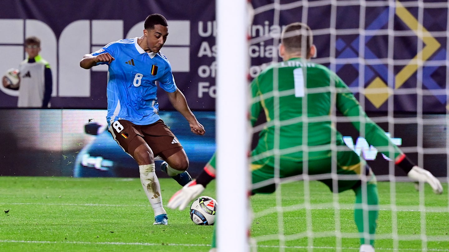 Aston Villa's Tielemans falls in 3-1 Ukraine upset over Belgium