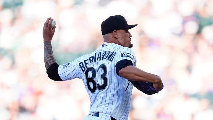May 2, 2026; Denver, Colorado, USA; Colorado Rockies starting pitcher Brennan Bernardino (83) delivers a pitch in the first inning against the Atlanta Braves at Coors Field. Mandatory Credit: Ron Chenoy-Imagn Images May 2, 2026; Denver, Colorado, USA; Colorado Rockies starting pitcher Brennan Bernardino (83) delivers a pitch in the first inning against the Atlanta Braves at Coors Field. Mandatory Credit: Ron Chenoy-Imagn Images