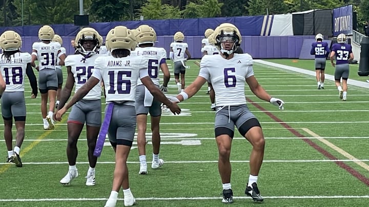 Dylan Robinson takes his turn in a DB drill. 