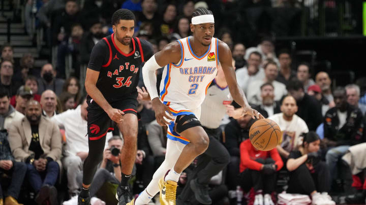 Mar 22, 2024; Toronto, Ontario, CAN; Oklahoma City Thunder guard Shai Gilgeous-Alexander (2)