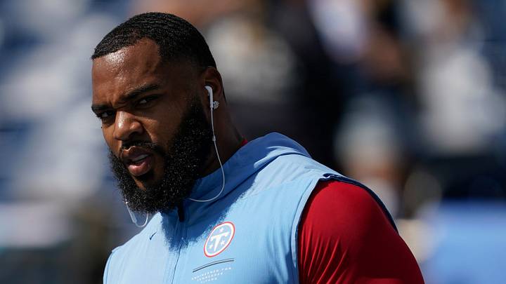 Tennessee Titans defensive tackle Jeffery Simmons (98) warms up before the game against the New York Jets at Nissan Stadium in Nashville, Tenn., Sunday, Sept. 13, 2026. Tennessee Titans defensive tackle Jeffery Simmons (98) warms up before the game against the New York Jets at Nissan Stadium in Nashville, Tenn., Sunday, Sept. 13, 2026.