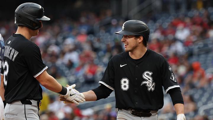 Sep 27, 2025; Washington, District of Columbia, USA; Chicago White Sox shortstop Colson Montgomery (12) celebrates with White Sox catcher Kyle Teel (8) after hitting a two run home run against the Washington Nationals during the fourth inning at Nationals Park. Mandatory Credit: Geoff Burke-Imagn Images Sep 27, 2025; Washington, District of Columbia, USA; Chicago White Sox shortstop Colson Montgomery (12) celebrates with White Sox catcher Kyle Teel (8) after hitting a two run home run against the Washington Nationals during the fourth inning at Nationals Park. Mandatory Credit: Geoff Burke-Imagn Images