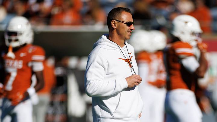 Texas Longhorns head coach Steve Sarkisian looks on before a game against the Michigan Wolverines at Camping World Stadium. Texas Longhorns head coach Steve Sarkisian looks on before a game against the Michigan Wolverines at Camping World Stadium.