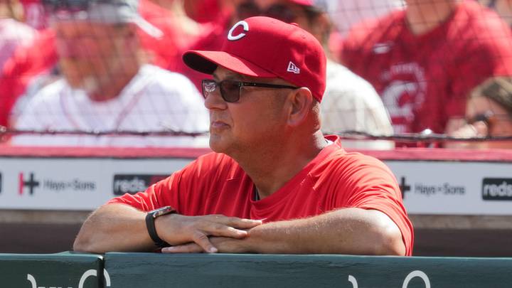 May 31, 2026; Cincinnati, Ohio, USA; Cincinnati Reds manager Terry Francona (77) watches from the dugout during the game against the Atlanta Braves at Great American Ball Park. Mandatory Credit: Aaron Doster-Imagn Images May 31, 2026; Cincinnati, Ohio, USA; Cincinnati Reds manager Terry Francona (77) watches from the dugout during the game against the Atlanta Braves at Great American Ball Park. Mandatory Credit: Aaron Doster-Imagn Images