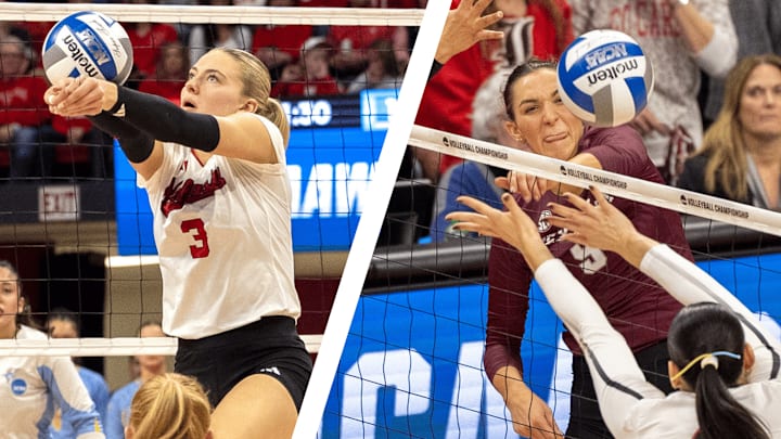 Senior opposites Allie Sczech and Logan Lednicky were teammates at George Ranch High School and meet again in the regional finals as Nebraska faces Texas A&M. Senior opposites Allie Sczech and Logan Lednicky were teammates at George Ranch High School and meet again in the regional finals as Nebraska faces Texas A&M.