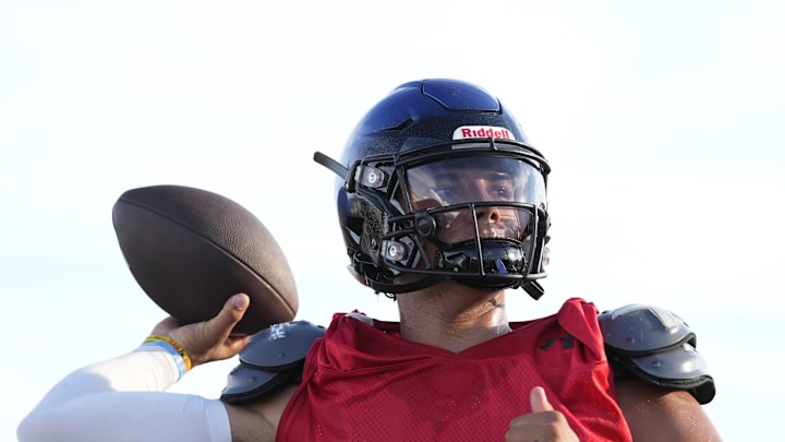 Chandler quarterback Dylan Raiola throws during a scrimmage against Williams Field High in Gilbert.