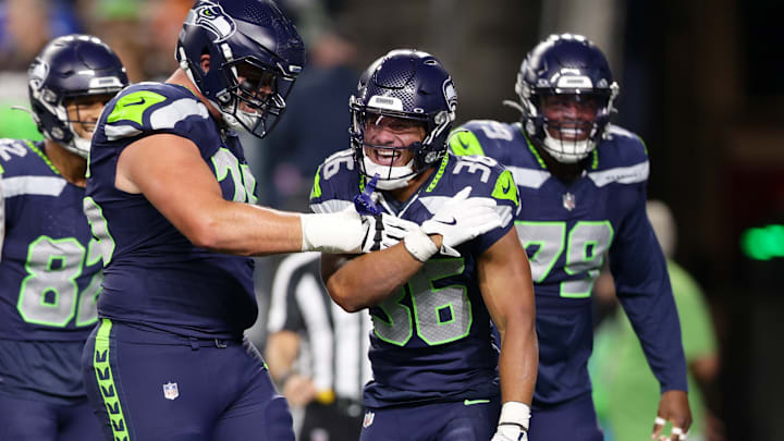 George Holani of the Seattle Seahawks George Holani of the Seattle Seahawks