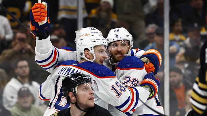 Edmonton Oilers Celebrate Goal