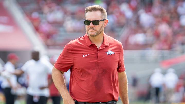 Arkansas Razorbacks coach Ryan Silverfield looks to the field during the season opener against North Alabama. Arkansas Razorbacks coach Ryan Silverfield looks to the field during the season opener against North Alabama.