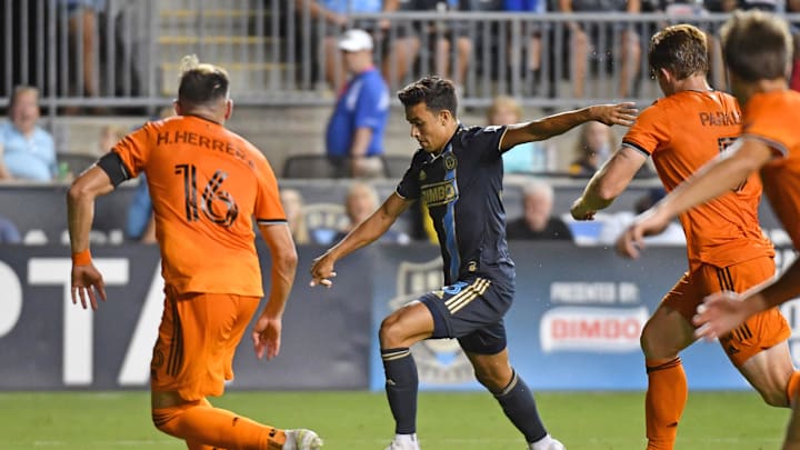 Jul 30, 2022; Chester, Pennsylvania, USA; Philadelphia Union midfielder Quinn Sullivan (33) scores a