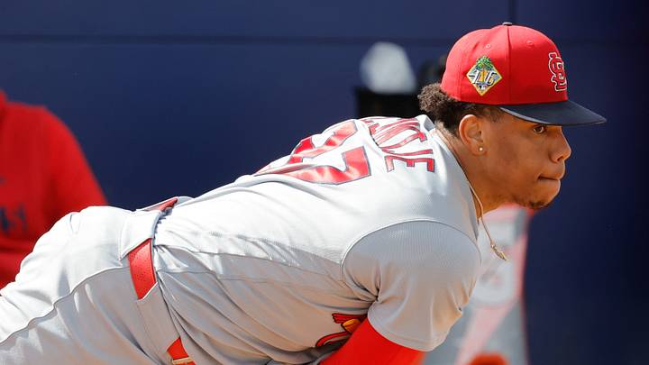 Feb 16, 2026; Jupiter, FL, USA;  St. Louis Cardinals pitcher Jurrangelo Cijntje (87) throws a pitch during spring training workouts at Roger Dean Stadium. Mandatory Credit: Reinhold Matay-Imagn Images