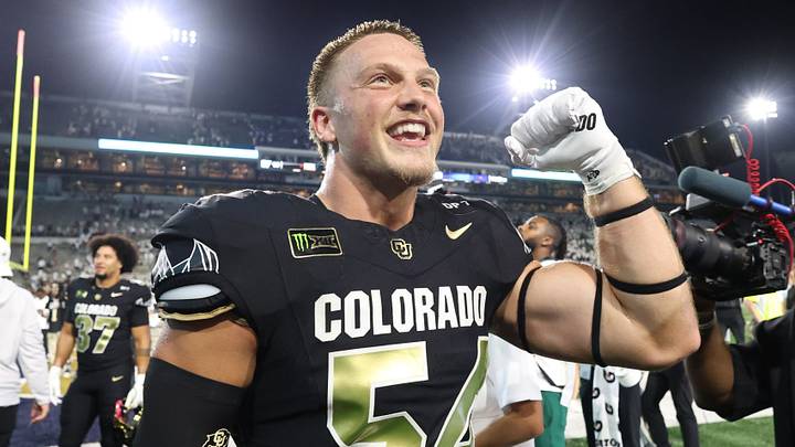 Sep 3, 2026; Atlanta, Georgia, USA; Colorado Buffaloes linebacker Bo LaPenna (54) reacts after the game against the Georgia Tech Yellow Jackets at Bobby Dodd Stadium at Hyundai Field. Mandatory Credit: Brett Davis-Imagn Images Sep 3, 2026; Atlanta, Georgia, USA; Colorado Buffaloes linebacker Bo LaPenna (54) reacts after the game against the Georgia Tech Yellow Jackets at Bobby Dodd Stadium at Hyundai Field. Mandatory Credit: Brett Davis-Imagn Images