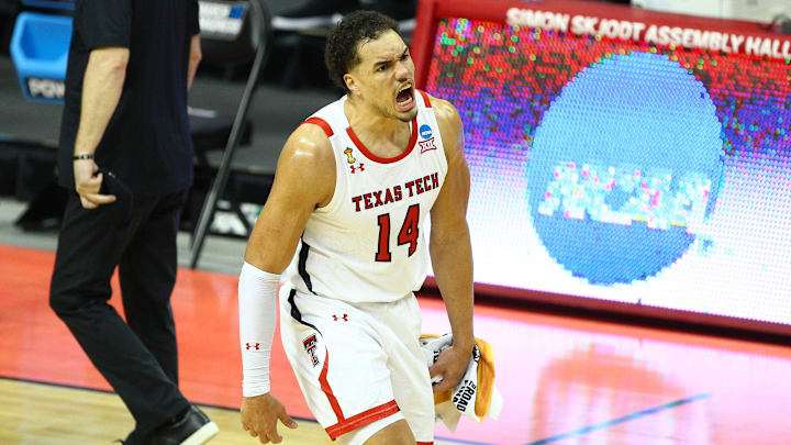 Mar 19, 2021; Bloomington, Indiana, USA; Texas Tech Red Raiders forward Marcus Santos-Silva (14)