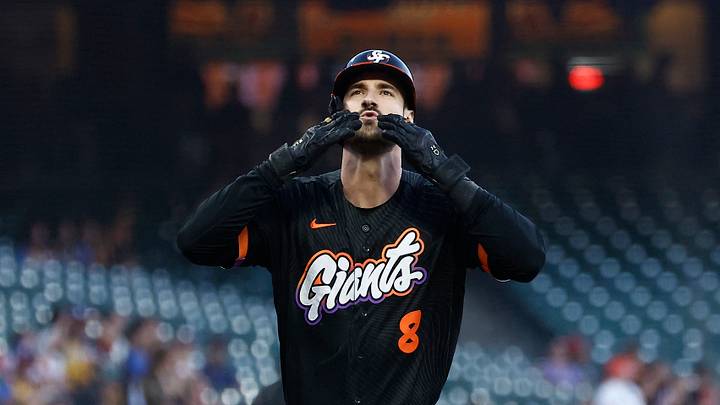San Francisco Giants designated hitter Bryce Eldridge (8). Mandatory Credit: Kelley L Cox-Imagn Images San Francisco Giants designated hitter Bryce Eldridge (8). Mandatory Credit: Kelley L Cox-Imagn Images
