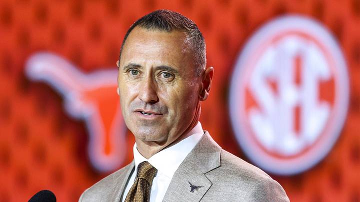 Texas Longhorns head coach Steve Sarkisian speaks to the press during SEC Football Kickoff Media Day at the Tampa Marriott. Mandatory Credit: Nathan Ray Seebeck-Imagn Images Texas Longhorns head coach Steve Sarkisian speaks to the press during SEC Football Kickoff Media Day at the Tampa Marriott. Mandatory Credit: Nathan Ray Seebeck-Imagn Images