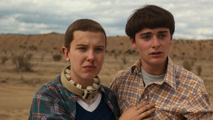 STRANGER THINGS. (L to R) Millie Bobby Brown as Eleven and Noah Schnapp as Will Byers in STRANGER THINGS. Cr. Courtesy of Netflix © 2022