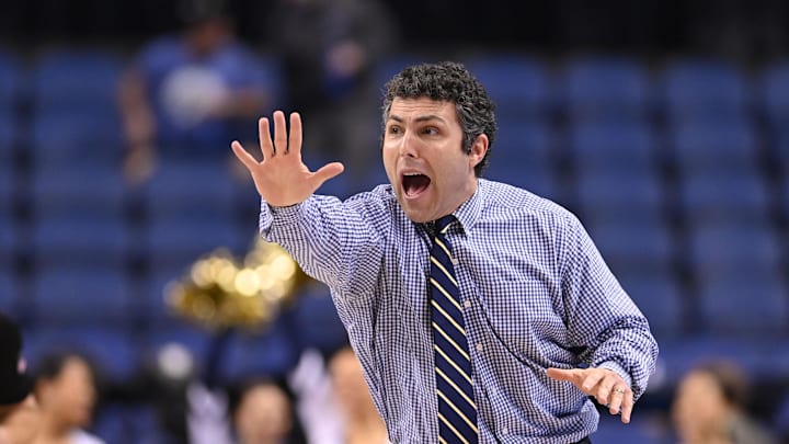 Josh Pastner gives instructions during the 2023 ACC tournament while with Georgia Tech.