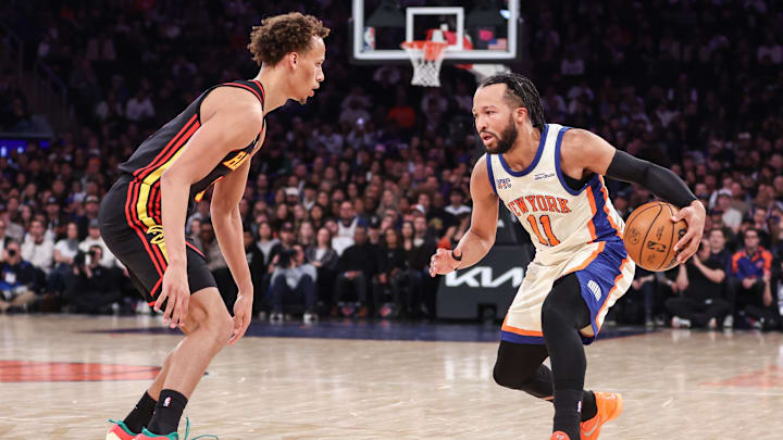 The New York Knicks and guard Jalen Brunson are favored to win their first-round series with the Atlanta Hawks. The New York Knicks and guard Jalen Brunson are favored to win their first-round series with the Atlanta Hawks.