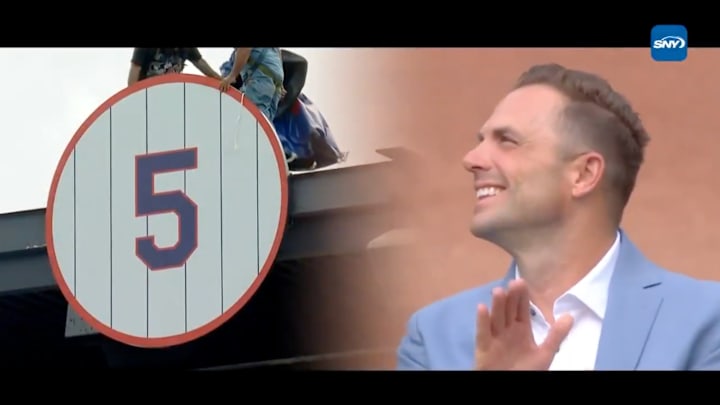 The Mets retired David Wright's No. 5 jersey number Saturday