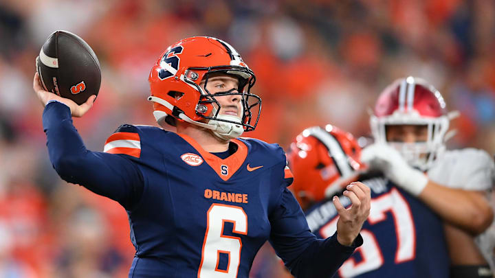 It's still early in the 2024 season, although senior quarterback Kyle McCord is on pace to set Syracuse football records.