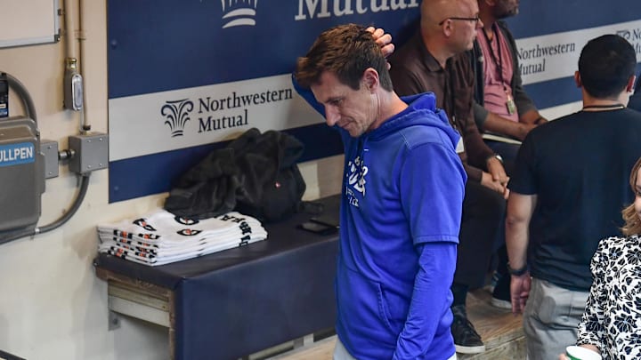 May 27, 2024; Milwaukee, Wisconsin, USA; Chicago Cubs manager Craig Counsell walks back to the clubhouse after interviews before game against the Milwaukee Brewers at American Family Field. Mandatory Credit: Benny Sieu-USA TODAY Sports
